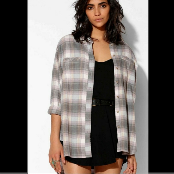 UO BDG Obie Plaid Flannel Oversized Shirt - Picture 1 of 6